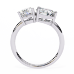 Toi et Moi 2.00 Carat Pear & Round Cut Diamond Engagement Ring – Two Stone Bridal Jewelry - Image 4