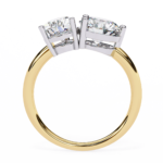 Toi et Moi 2.00 Carat Pear & Round Cut Diamond Engagement Ring – Two Stone Bridal Jewelry - Image 7