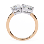 Toi et Moi 2.00 Carat Pear & Round Cut Diamond Engagement Ring – Two Stone Bridal Jewelry - Image 11