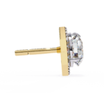 2.10 Carat Round Cut Halo Diamond Stud Earrings With Hexa Frame - Everyday Fine Jewelry - Image 10