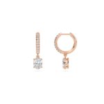 1.40 Carat Oval Cut Diamond Drop Hoop Earrings with Round Side Stones – Elegant Fine Jewelry - Image 9