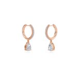 1.40 Carat Pear Cut Diamond Drop Hoop Earrings with Round Side Stones – Elegant Fine Jewelry - Image 8