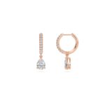 1.40 Carat Pear Cut Diamond Drop Hoop Earrings with Round Side Stones – Elegant Fine Jewelry - Image 9