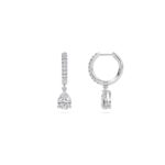 1.40 Carat Pear Cut Diamond Drop Hoop Earrings with Round Side Stones – Elegant Fine Jewelry - Image 3