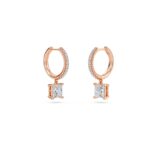 1.40 Carat Princess Cut Diamond Drop Hoop Earrings with Round Side Stones – Elegant Fine Jewelry - Image 7