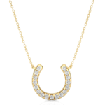 Round Cut Diamond Horseshoe Pendant Necklace – Modern Fine Jewelry - Image 6