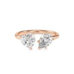 Toi et Moi 2 Carat Heart & Pear Cut Diamond Engagement Ring for Women – Two Stone Bridal Jewelry - Image 9