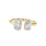 Toi et Moi 2 Carat Oval & Pear Cut Diamond Engagement Ring for Women – Two Stone Bridal Jewelry - Image 5