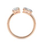 Toi et Moi 2 Carat Oval & Pear Cut Diamond Engagement Ring for Women – Two Stone Bridal Jewelry - Image 12