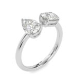Toi et Moi 2 Carat Oval & Pear Cut Diamond Engagement Ring for Women – Two Stone Bridal Jewelry - Image 2