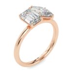 Toi et Moi 2 Carat Emerald & Marquise Cut Diamond Engagement Ring for Women – Two Stone Bridal Jewelry - Image 10