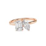 Toi et Moi 2 Carat Emerald & Marquise Cut Diamond Engagement Ring for Women – Two Stone Bridal Jewelry - Image 9