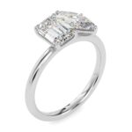 Toi et Moi 2 Carat Emerald & Marquise Cut Diamond Engagement Ring for Women – Two Stone Bridal Jewelry - Image 2