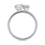 Toi et Moi 2 Carat Emerald & Marquise Cut Diamond Engagement Ring for Women – Two Stone Bridal Jewelry - Image 4