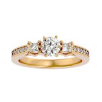 Three Stone 2.20 Carat Round & Princess Cut Diamond Engagement Ring for Women – Elegant Bridal Jewelry - Image 5
