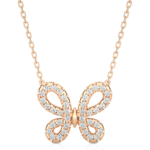 Round Cut Butterfly Pavé Diamond Pendant Necklace – Dainty Jewelry for Women - Image 10