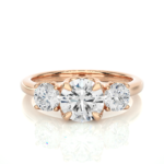 Three Stone 2 Carat Round Cut Diamond Engagement Ring for Women – Elegant Bridal Jewelry - Image 9