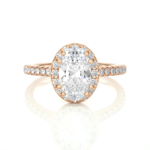 1.36 Carat Oval Cut Halo Diamond Engagement Ring for Women – Elegant Bridal Jewelry - Image 9