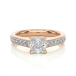 1.20 Carat Cushion Cut Solitaire Diamond Engagement Ring with Princess Side Stones – Elegant Bridal Jewelry - Image 9