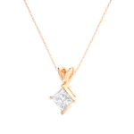 Princess Cut Diamond Solitaire Pendant Necklace – Modern Jewelry - Image 11