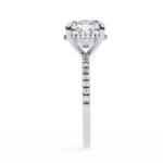 3.25 Carat Cushion Cut Hidden Halo Diamond Engagement Ring With Round Side Stones for Women – Luxury Bridal Jewelry - Image 4