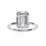 2.24 Carat Emerald Cut Hidden Halo Diamond Engagement Ring for Women – Elegant Bridal Jewelry - Image 2