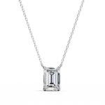 1.00 Carat Emerald Cut Solitaire Diamond Pendant Necklace – Brilliant Fine Jewelry