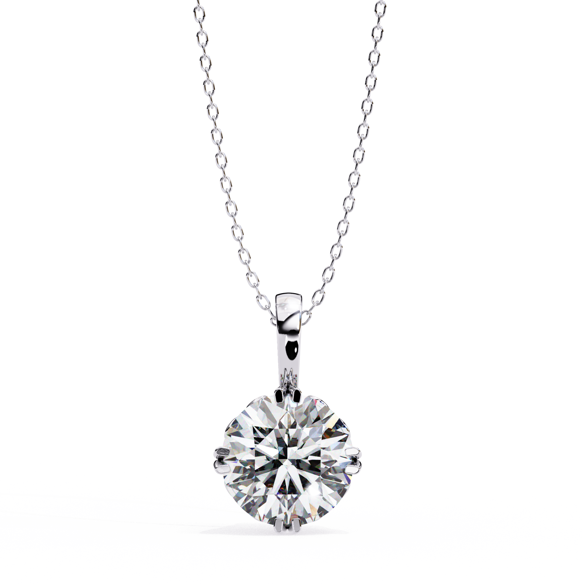 RealCLoth2.0_DemoScene.8757_ab713b4c-e58f-4ad1-8d76-d8fc422da679-1 2.00 Carat Round Brilliant Cut Diamond Solitaire Pendant Necklace – Premium Fine Jewelry - Image 1