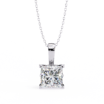 2.00 Carat Princess Cut Diamond Solitaire Pendant Necklace - Modern Fine Jewelry