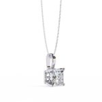 2.00 Carat Princess Cut Diamond Solitaire Pendant Necklace - Modern Fine Jewelry - Image 2