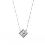 2.00 Carat Princess Cut Diamond Solitaire Pendant Necklace - Classic Fine Jewelry