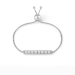 Round Cut Lustre Line Diamond Bracelet - Sleek and Modern Jewelry for Women