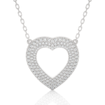 1.00 Carat Heart Cut Pavé Set Diamond Pendant Necklace – Romantic Fine Jewelry
