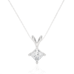 Princess Cut Diamond Solitaire Pendant Necklace – Modern Jewelry