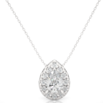 1.24 Carat Pear Cut Diamond Halo Pendant – Elegant Fine Jewelry