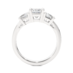 Three Stone 2.20 Carat Princess Cut Diamond Engagement Ring for Women – Elegant Bridal Jewelry - Image 3