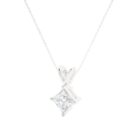 Princess Cut Diamond Solitaire Pendant Necklace – Modern Jewelry - Image 2
