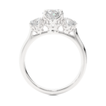 Three Stone 2 Carat Round Cut Diamond Engagement Ring for Women – Elegant Bridal Jewelry - Image 3