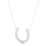 Round Cut Diamond Horseshoe Pendant Necklace – Modern Fine Jewelry - Image 2