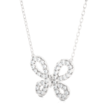 Round Cut Butterfly Pavé Diamond Pendant Necklace – Dainty Jewelry for Women - Image 2