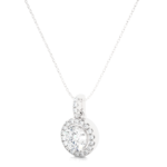 1.72 Carat Round Cut Diamond Halo Pendant Necklace – Elegant Fine Jewelry - Image 2