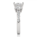Three Stone 2.20 Carat Princess Cut Diamond Engagement Ring for Women – Elegant Bridal Jewelry - Image 4