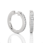 Round Cut Diamond Classic White Gold Hoop Earrings – Timeless Everyday Jewelry for Women
