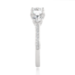 Three Stone 2.52 Carat Round Cut Diamond Engagement Ring for Women – Luxury Bridal Jewelry - Image 3