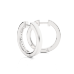 Round Cut Diamond Classic White Gold Hoop Earrings – Timeless Everyday Jewelry for Women - Image 4