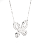 Round Cut Butterfly Pavé Diamond Pendant Necklace – Dainty Jewelry for Women - Image 3