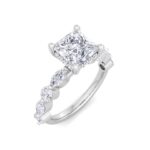 5.16 Carat Princess Cut Hidden Halo Diamond Engagement Ring – Luxury Diamond Jewelry - Image 2