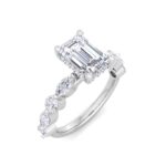 5.16 Carat Emerald Cut Hidden Halo Diamond Engagement Ring – Luxury Diamond Jewelry - Image 2