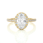 1.36 Carat Oval Cut Halo Diamond Engagement Ring for Women – Elegant Bridal Jewelry - Image 5