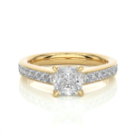 1.20 Carat Cushion Cut Solitaire Diamond Engagement Ring with Princess Side Stones – Elegant Bridal Jewelry - Image 5